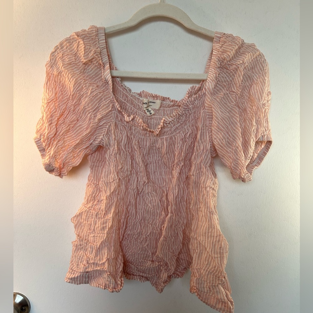 Textured Flowy Anthropologie Cloth & Stone Striped Shirt size xs